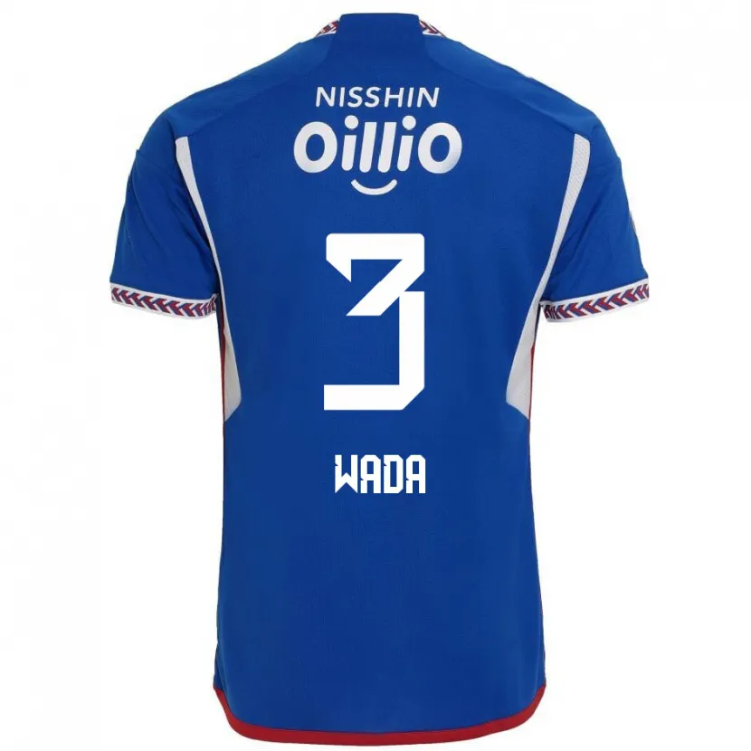 Danxen Niño Camiseta Yusei Wada #3 Azul Blanco Rojo 1ª Equipación 2024/25 La Camisa