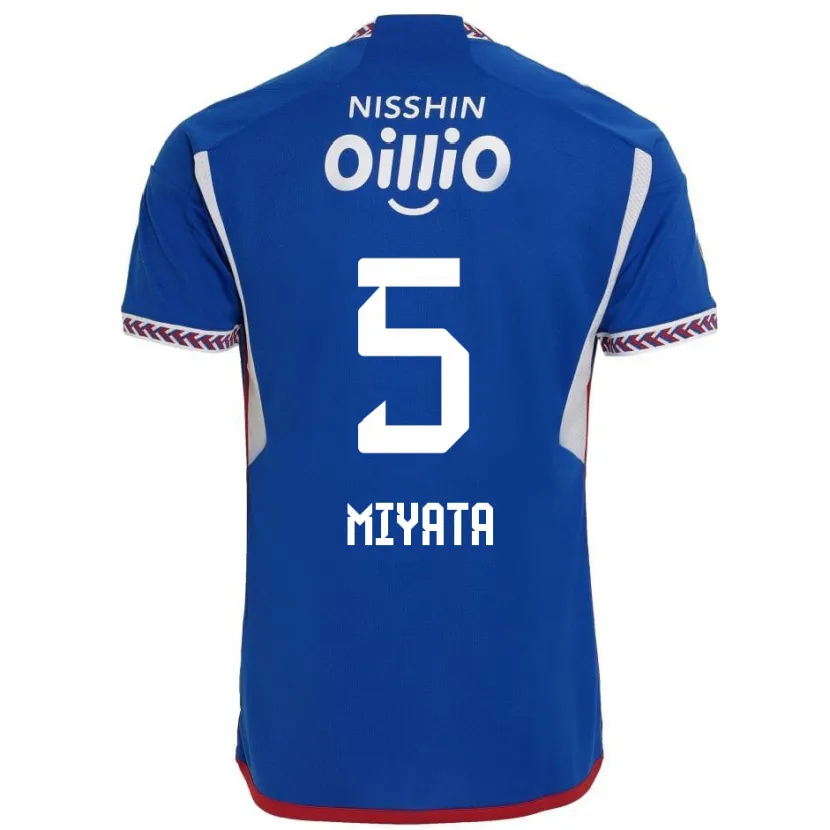 Danxen Niño Camiseta Haru Miyata #5 Azul Blanco Rojo 1ª Equipación 2024/25 La Camisa