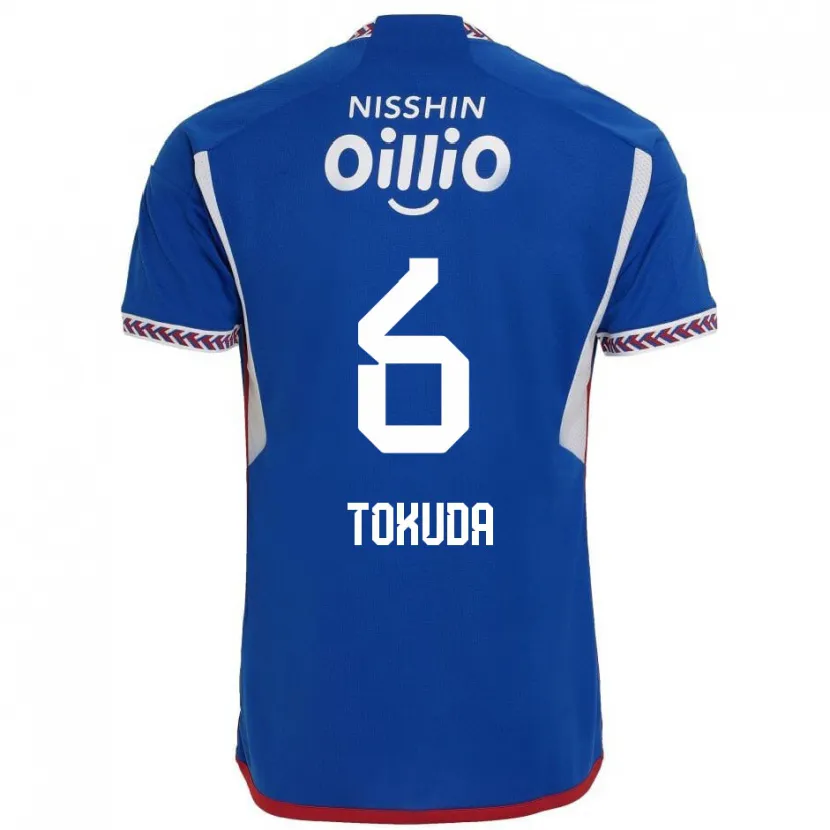 Danxen Niño Camiseta Yuma Tokuda #6 Azul Blanco Rojo 1ª Equipación 2024/25 La Camisa