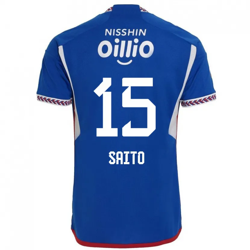 Danxen Niño Camiseta Haru Saito #15 Azul Blanco Rojo 1ª Equipación 2024/25 La Camisa