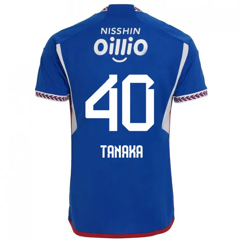 Danxen Niño Camiseta Hiei Tanaka #40 Azul Blanco Rojo 1ª Equipación 2024/25 La Camisa