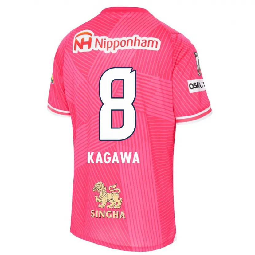 Danxen Niño Camiseta Shinji Kagawa #8 Rosa Blanco 1ª Equipación 2024/25 La Camisa