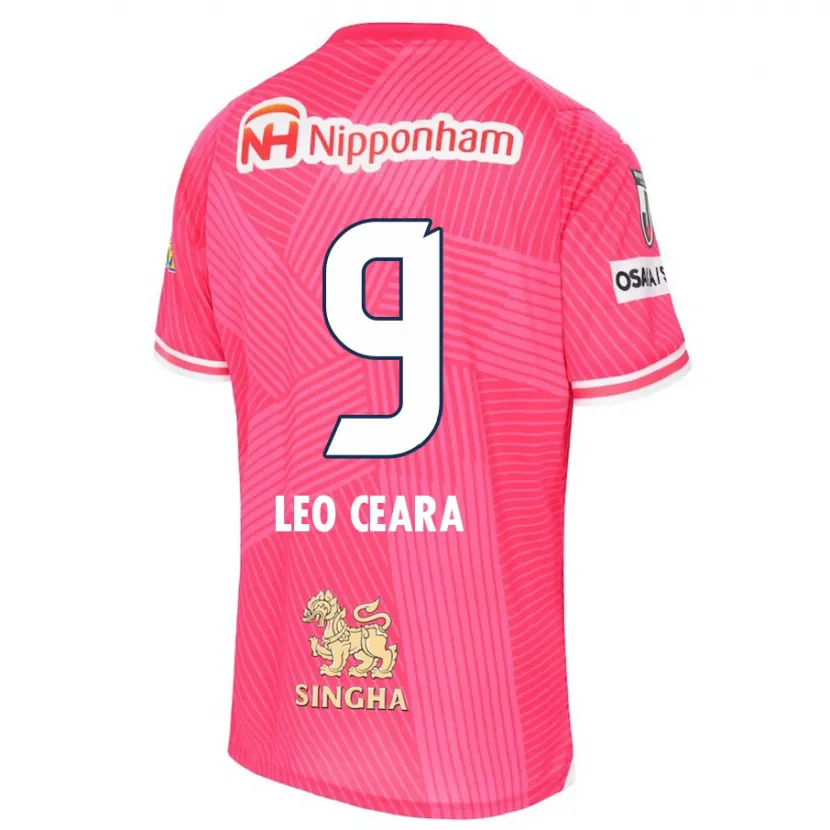 Danxen Niño Camiseta Léo Ceará #9 Rosa Blanco 1ª Equipación 2024/25 La Camisa