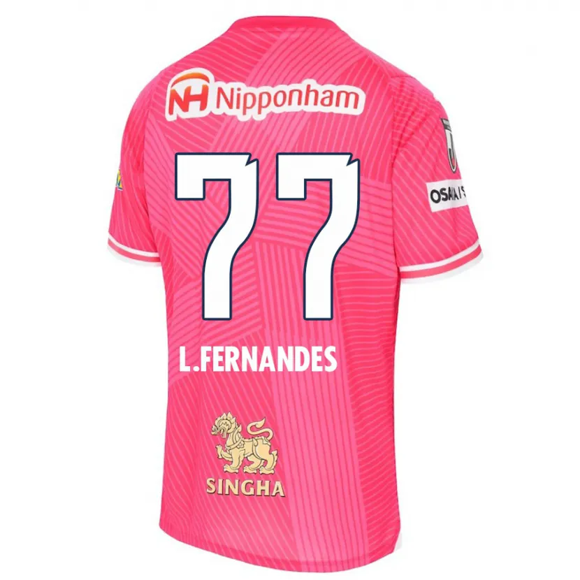 Danxen Niño Camiseta Lucas Fernandes #77 Rosa Blanco 1ª Equipación 2024/25 La Camisa