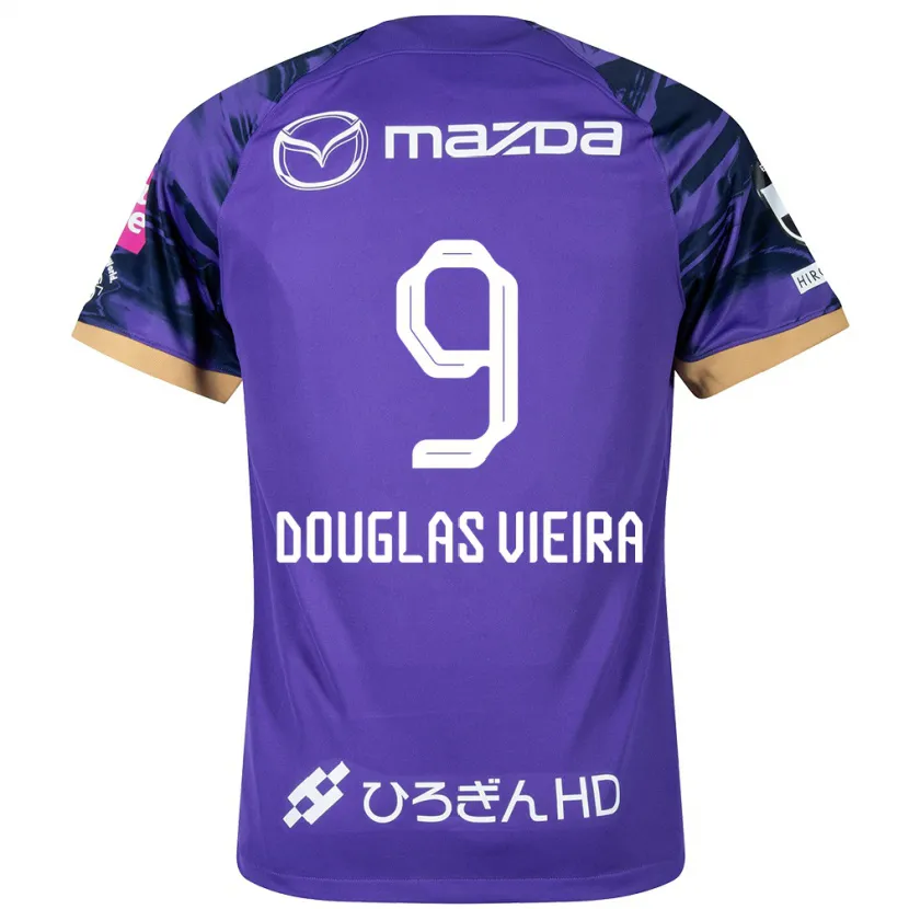 Danxen Niño Camiseta Douglas Vieira #9 Púrpura Blanco 1ª Equipación 2024/25 La Camisa