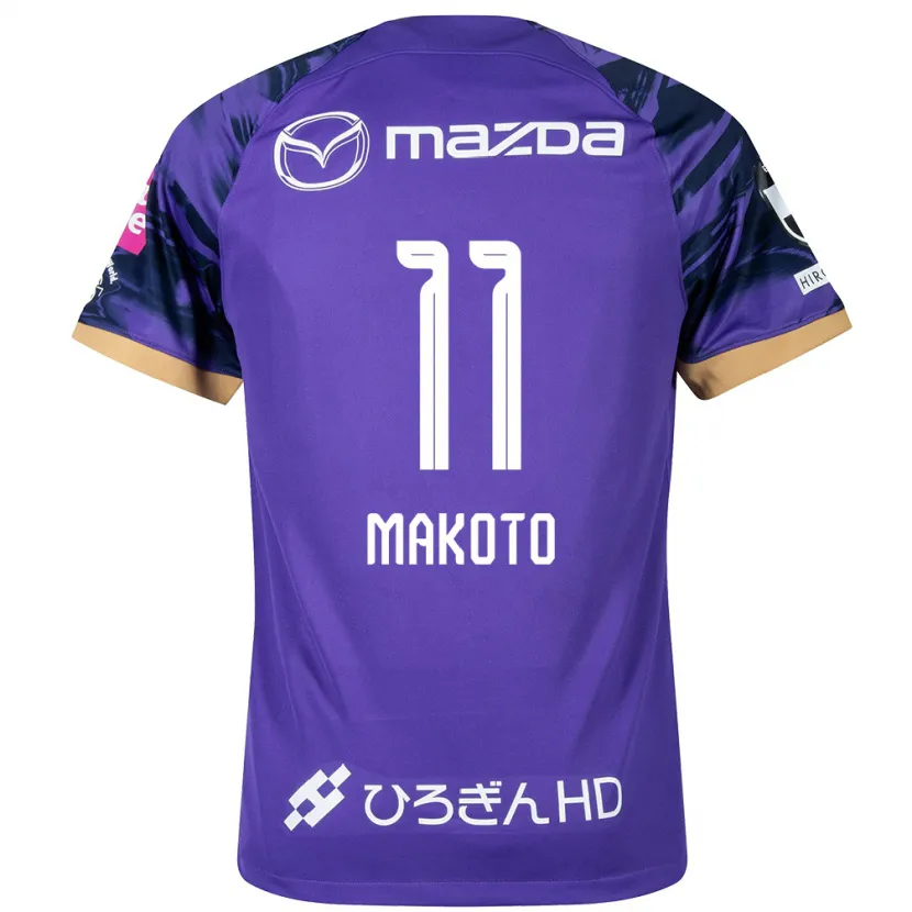 Danxen Niño Camiseta Makoto Mitsuta #11 Púrpura Blanco 1ª Equipación 2024/25 La Camisa