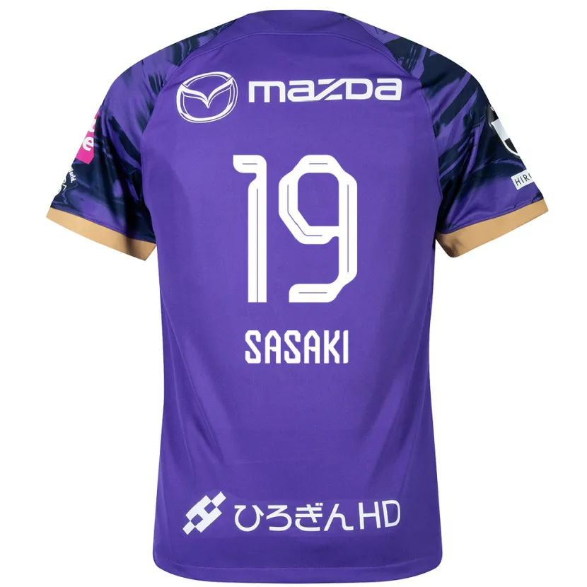 Danxen Niño Camiseta Sho Sasaki #19 Púrpura Blanco 1ª Equipación 2024/25 La Camisa