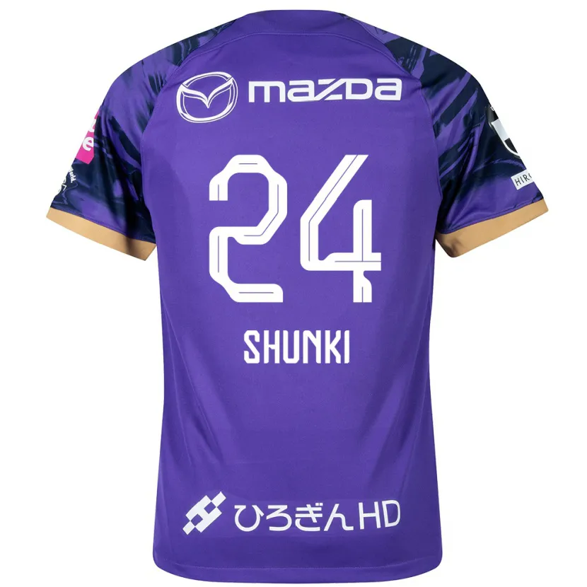 Danxen Niño Camiseta Shunki Higashi #24 Púrpura Blanco 1ª Equipación 2024/25 La Camisa