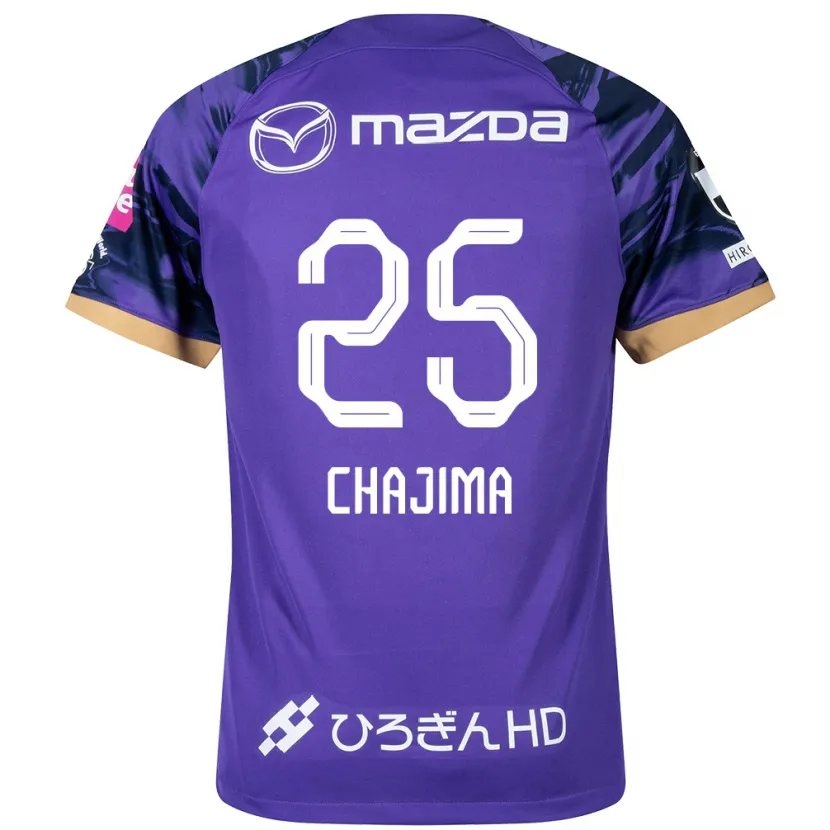 Danxen Niño Camiseta Yusuke Chajima #25 Púrpura Blanco 1ª Equipación 2024/25 La Camisa