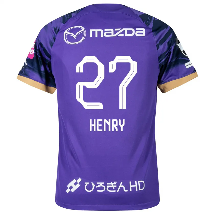 Danxen Niño Camiseta Osamu Henry Iyoha #27 Púrpura Blanco 1ª Equipación 2024/25 La Camisa