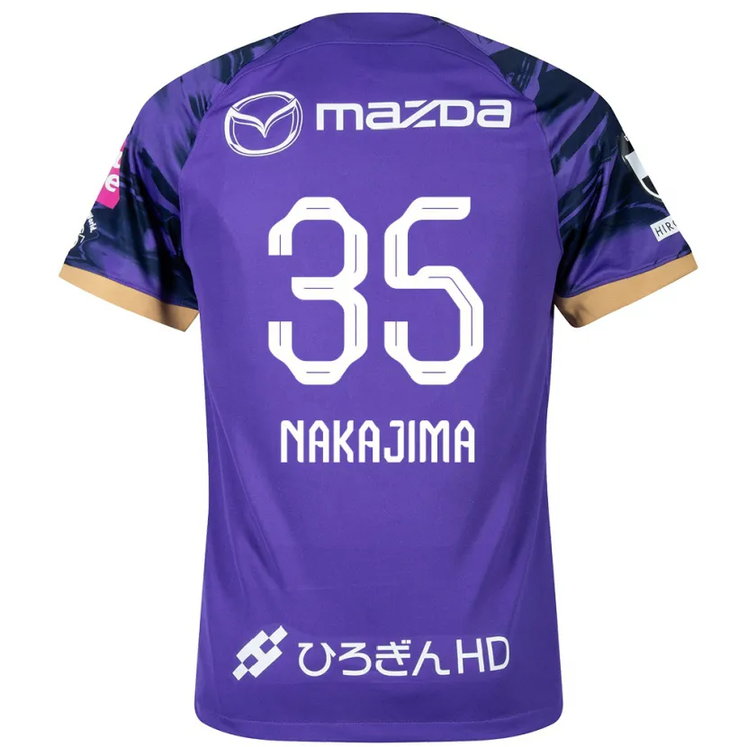 Danxen Niño Camiseta Yotaro Nakajima #35 Púrpura Blanco 1ª Equipación 2024/25 La Camisa