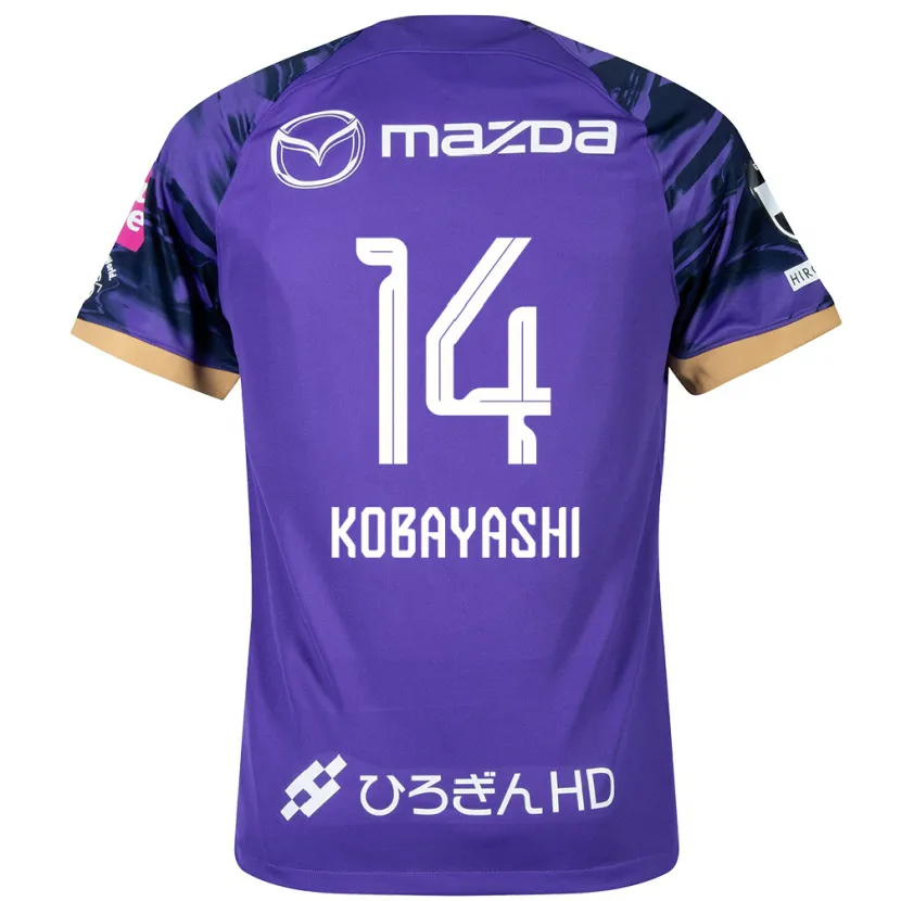 Danxen Niño Camiseta Shimon Kobayashi #14 Púrpura Blanco 1ª Equipación 2024/25 La Camisa