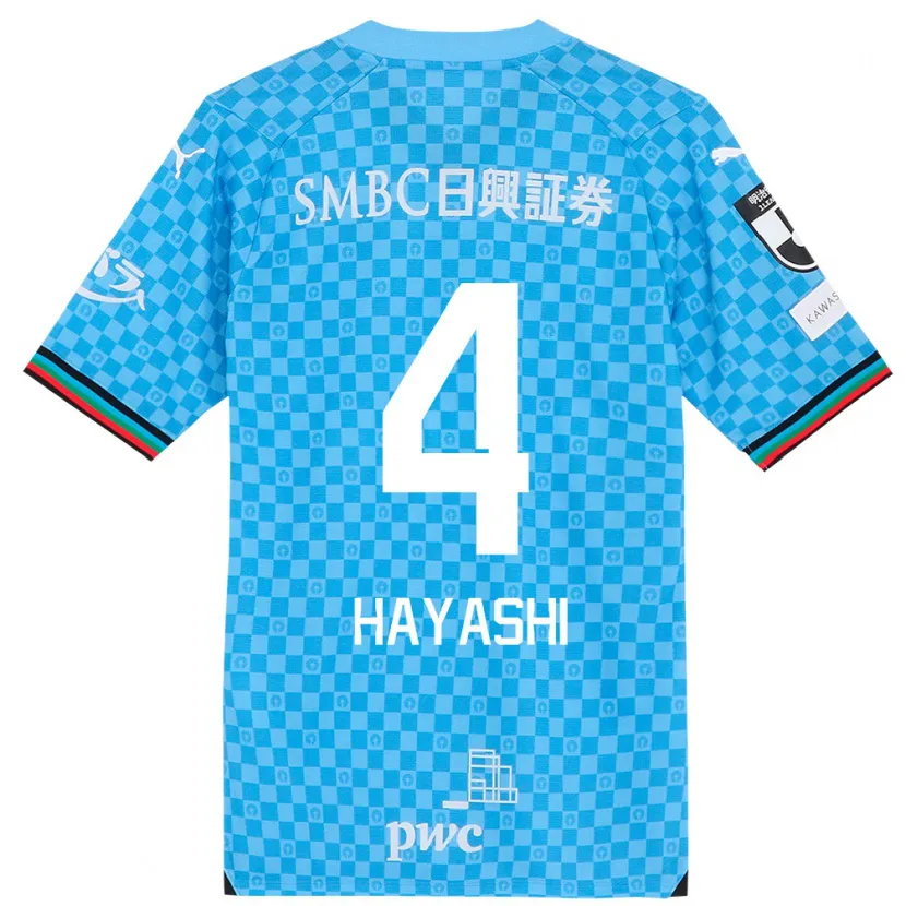 Danxen Niño Camiseta Shunsuke Hayashi #4 Azul Celeste 1ª Equipación 2024/25 La Camisa