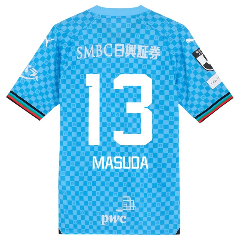 Danxen Niño Camiseta Hinata Masuda #13 Azul Celeste 1ª Equipación 2024/25 La Camisa