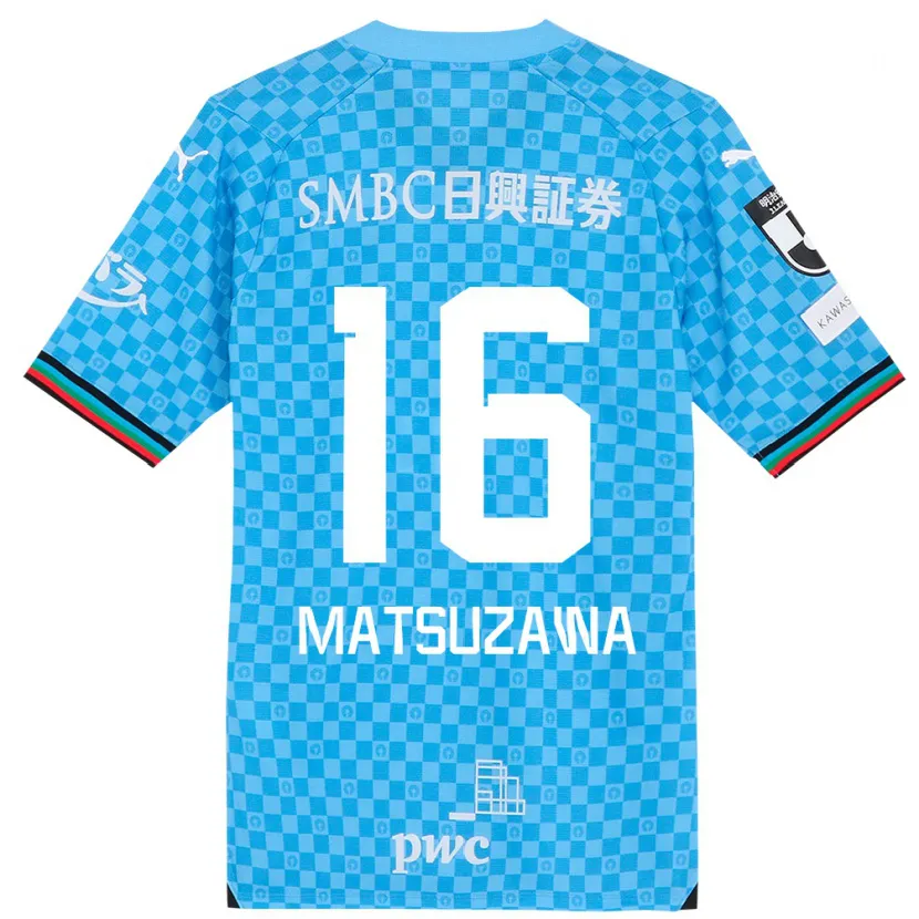 Danxen Niño Camiseta Naoto Matsuzawa #16 Azul Celeste 1ª Equipación 2024/25 La Camisa