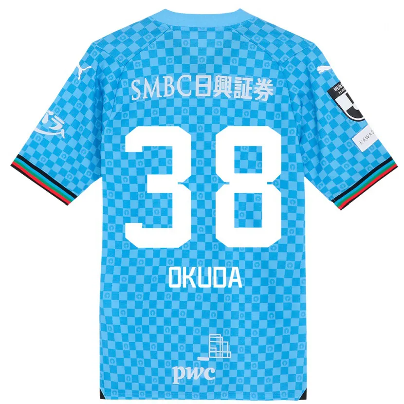 Danxen Niño Camiseta Yuma Okuda #38 Azul Celeste 1ª Equipación 2024/25 La Camisa