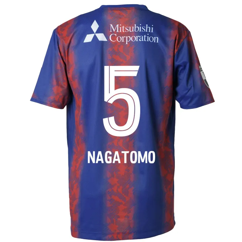 Danxen Niño Camiseta Yuto Nagatomo #5 Azul Rojo 1ª Equipación 2024/25 La Camisa