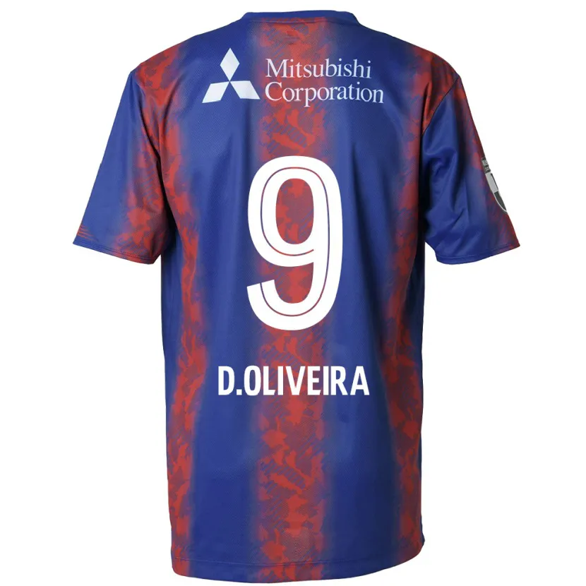 Danxen Niño Camiseta Diego Oliveira #9 Azul Rojo 1ª Equipación 2024/25 La Camisa