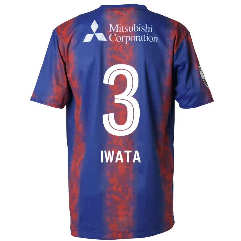 Danxen Niño Camiseta Yuki Iwata #3 Azul Rojo 1ª Equipación 2024/25 La Camisa