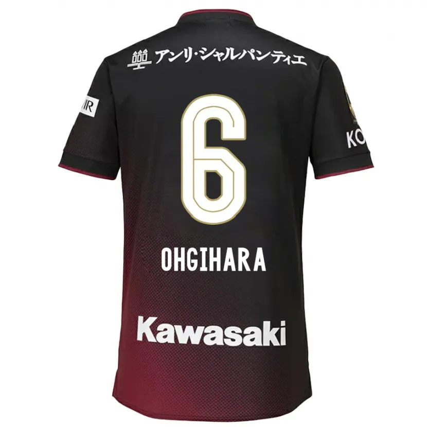 Danxen Niño Camiseta Takahiro Ogihara #6 Negro Rojo 1ª Equipación 2024/25 La Camisa