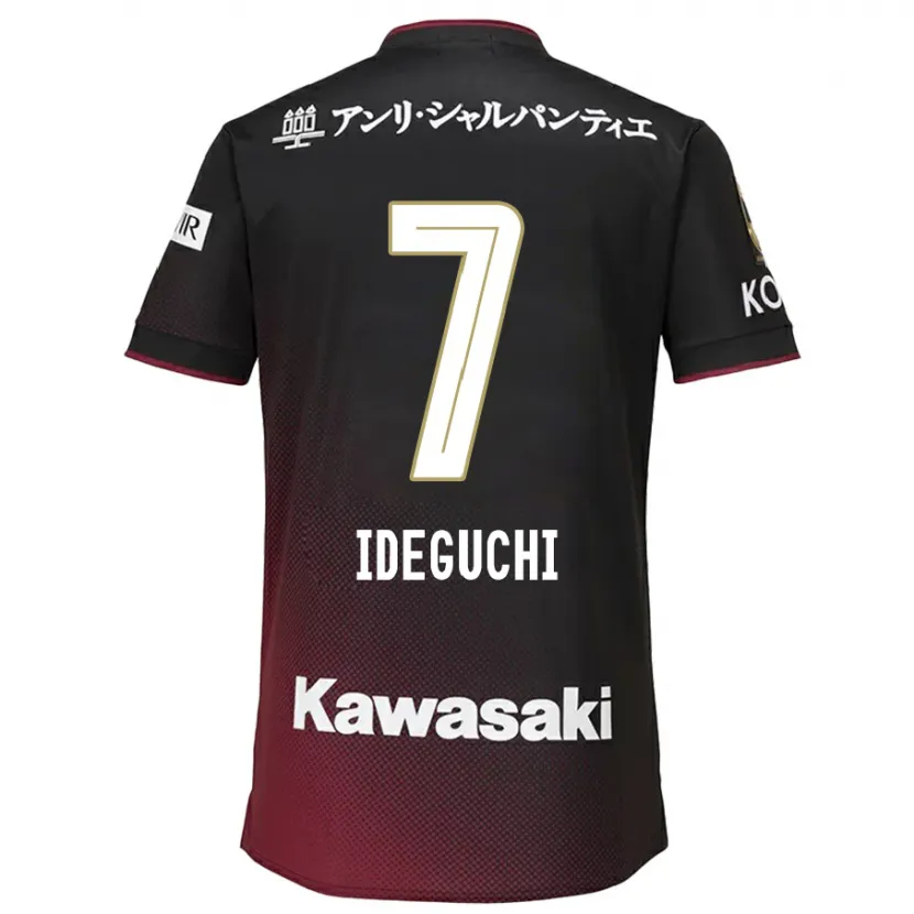 Danxen Niño Camiseta Yosuke Ideguchi #7 Negro Rojo 1ª Equipación 2024/25 La Camisa