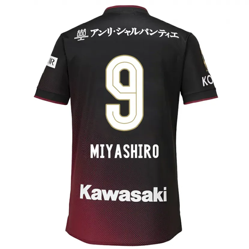 Danxen Niño Camiseta Taisei Miyashiro #9 Negro Rojo 1ª Equipación 2024/25 La Camisa