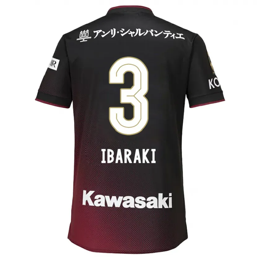 Danxen Niño Camiseta Riku Ibaraki #3 Negro Rojo 1ª Equipación 2024/25 La Camisa