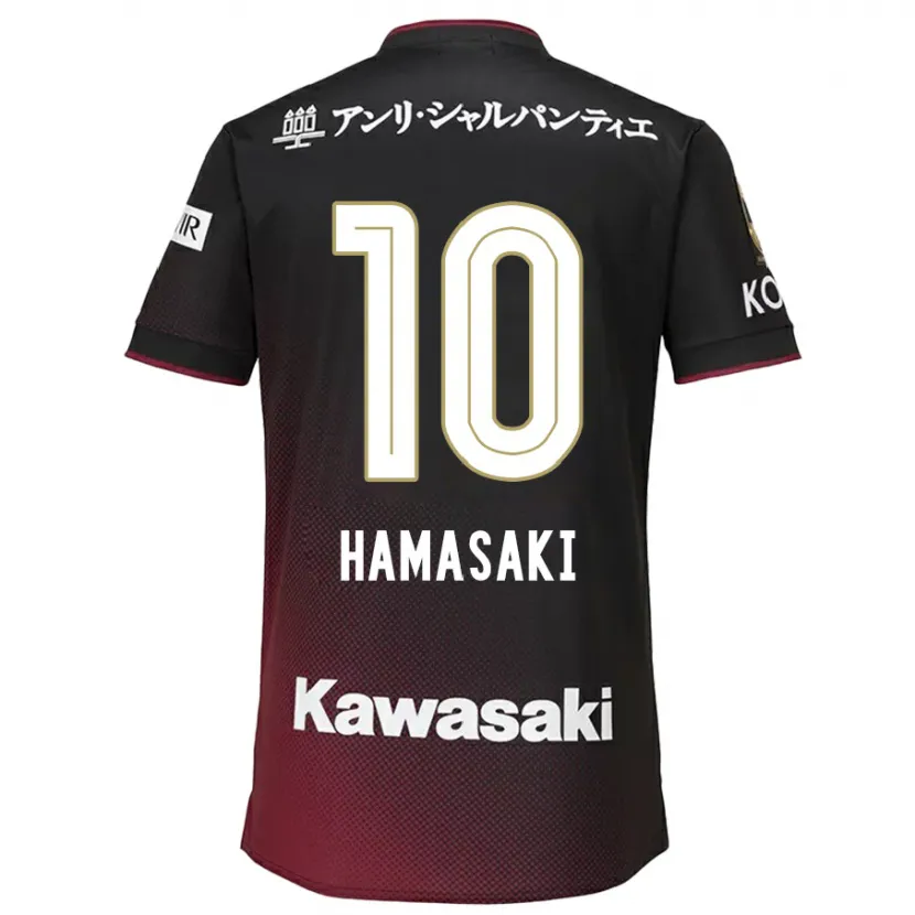 Danxen Niño Camiseta Kento Hamasaki #10 Negro Rojo 1ª Equipación 2024/25 La Camisa