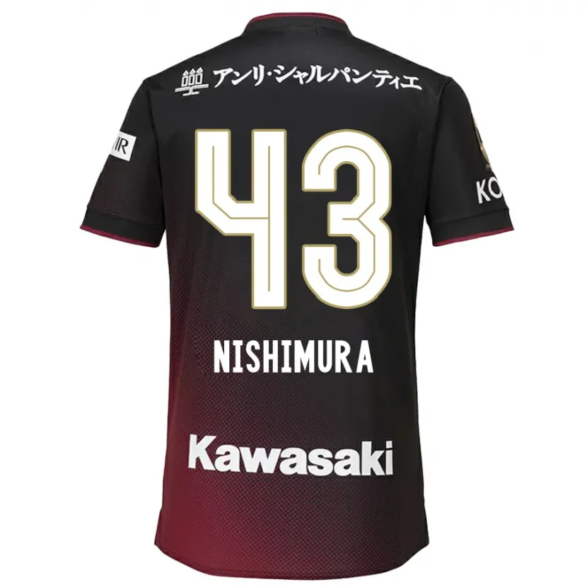 Danxen Niño Camiseta Nagi Nishimura #43 Negro Rojo 1ª Equipación 2024/25 La Camisa