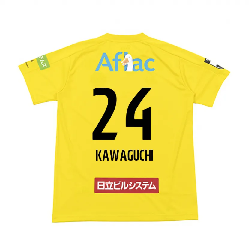 Danxen Niño Camiseta Naoki Kawaguchi #24 Amarillo Negro 1ª Equipación 2024/25 La Camisa