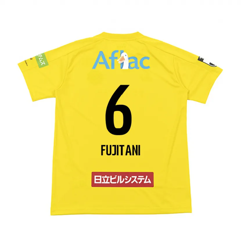 Danxen Niño Camiseta Atsuto Fujitani #6 Amarillo Negro 1ª Equipación 2024/25 La Camisa