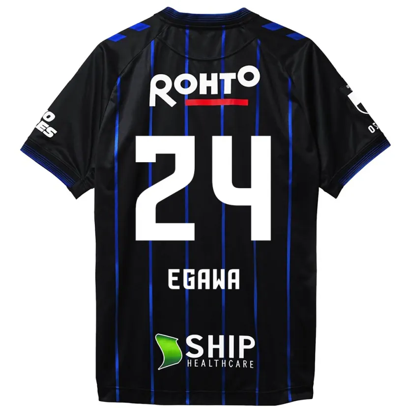 Danxen Niño Camiseta Yusei Egawa #24 Azul Negro 1ª Equipación 2024/25 La Camisa