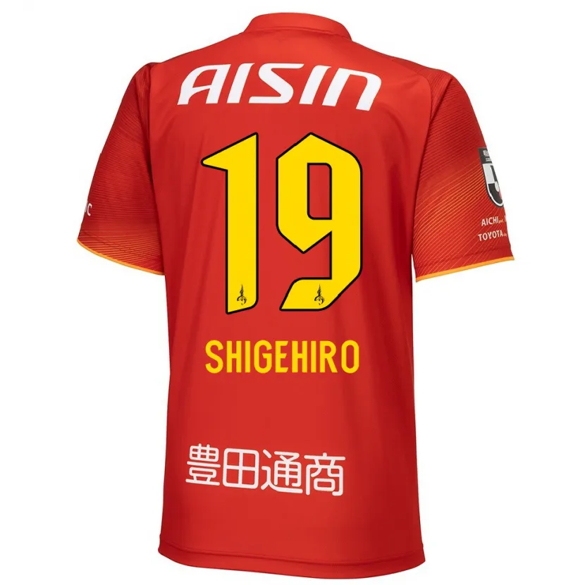 Danxen Niño Camiseta Takuya Shigehiro #19 Rojo Blanco Amarillo 1ª Equipación 2024/25 La Camisa