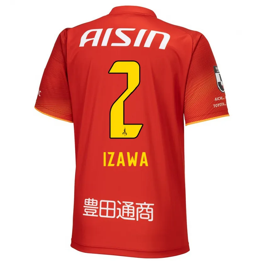 Danxen Niño Camiseta Shuto Izawa #2 Rojo Blanco Amarillo 1ª Equipación 2024/25 La Camisa