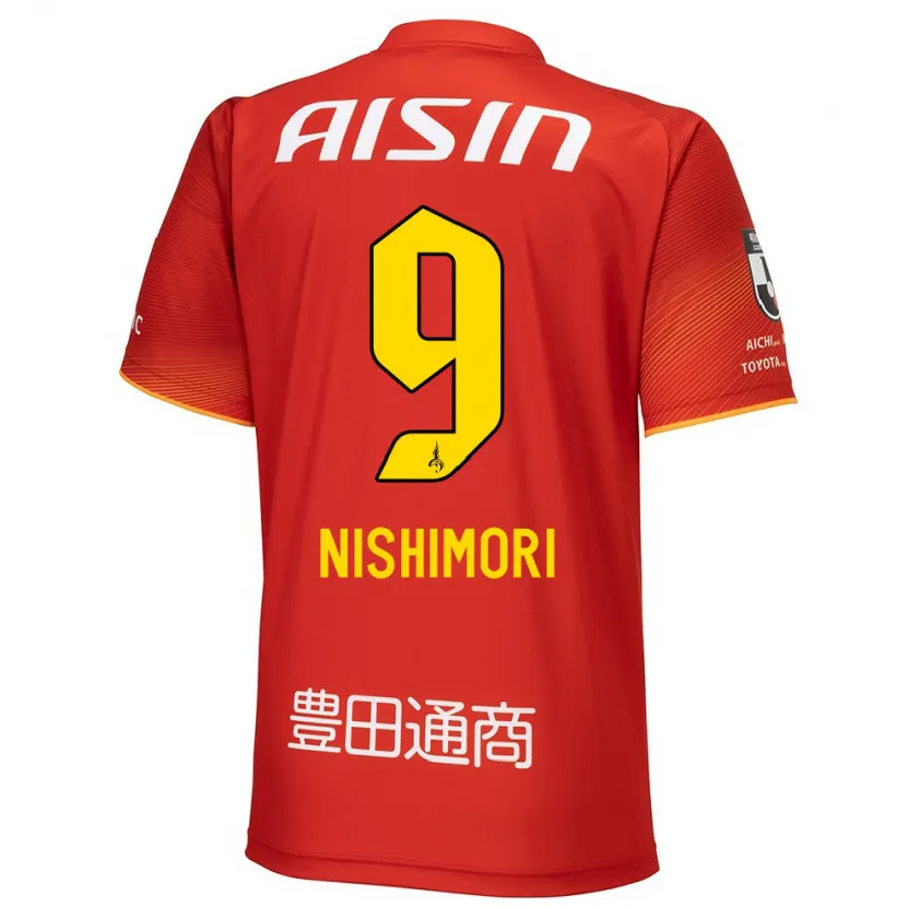 Danxen Niño Camiseta Naoto Nishimori #9 Rojo Blanco Amarillo 1ª Equipación 2024/25 La Camisa