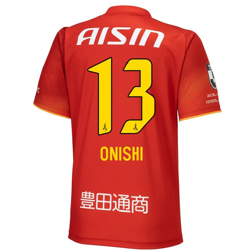 Danxen Niño Camiseta Ritsu Onishi #13 Rojo Blanco Amarillo 1ª Equipación 2024/25 La Camisa