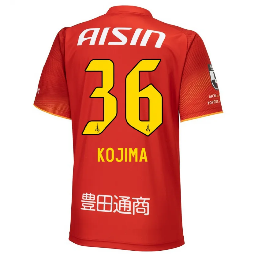 Danxen Niño Camiseta Aoto Kojima #36 Rojo Blanco Amarillo 1ª Equipación 2024/25 La Camisa