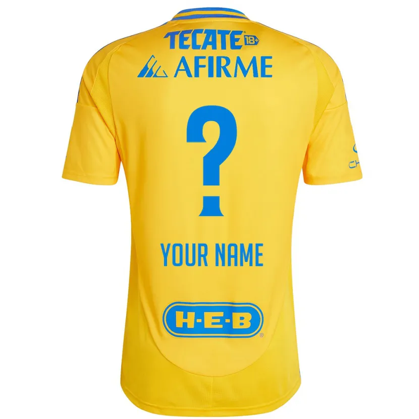 Danxen Niño Camiseta Su Nombre #0 Oro Amarillo 1ª Equipación 2024/25 La Camisa