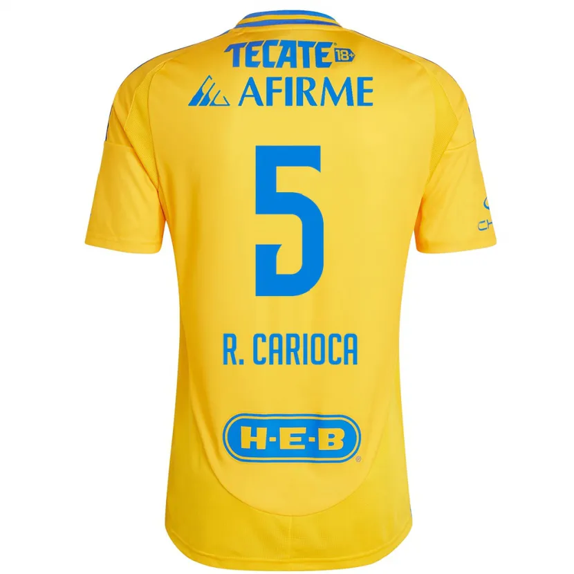 Danxen Niño Camiseta Rafael Carioca #5 Oro Amarillo 1ª Equipación 2024/25 La Camisa