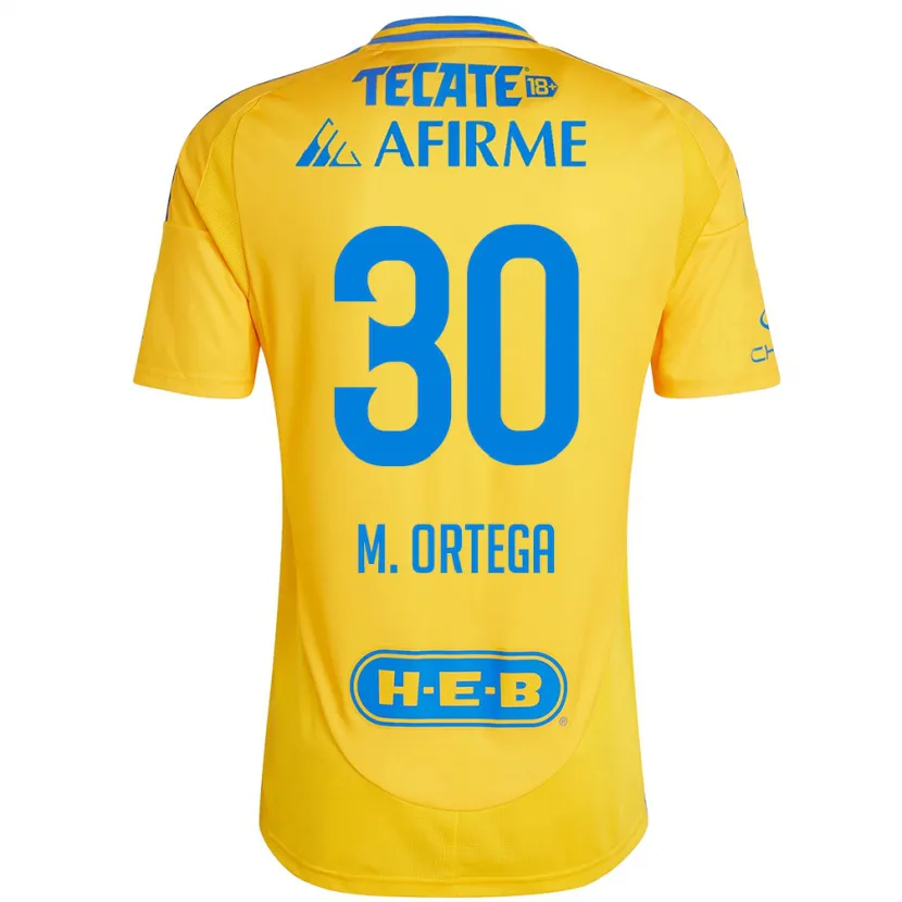 Danxen Niño Camiseta Miguel Ortega #30 Oro Amarillo 1ª Equipación 2024/25 La Camisa