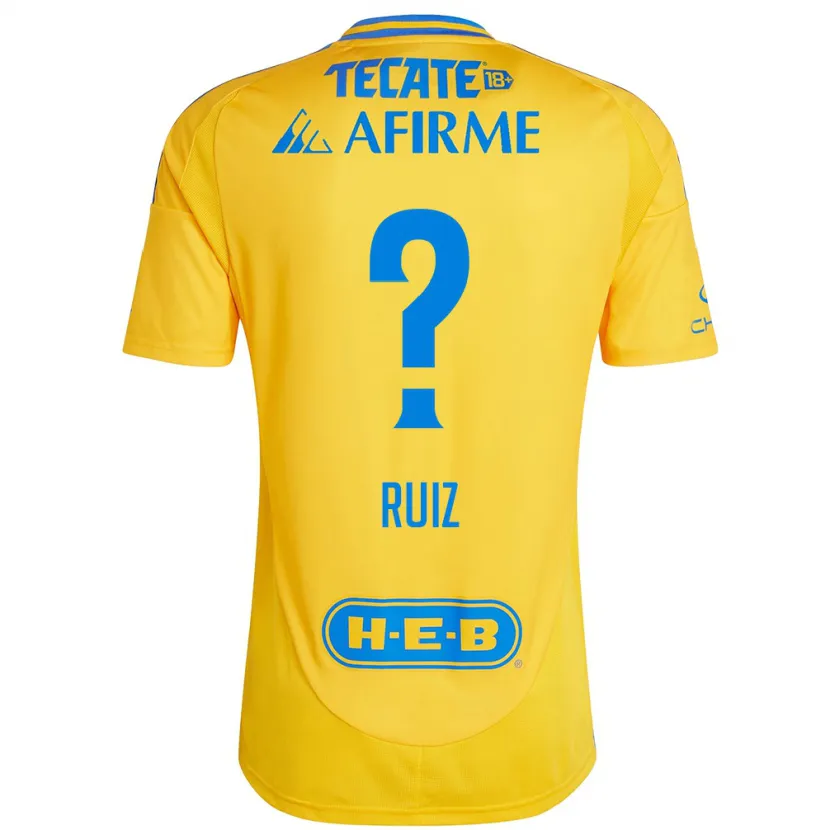 Danxen Niño Camiseta Luis Ruiz #0 Oro Amarillo 1ª Equipación 2024/25 La Camisa