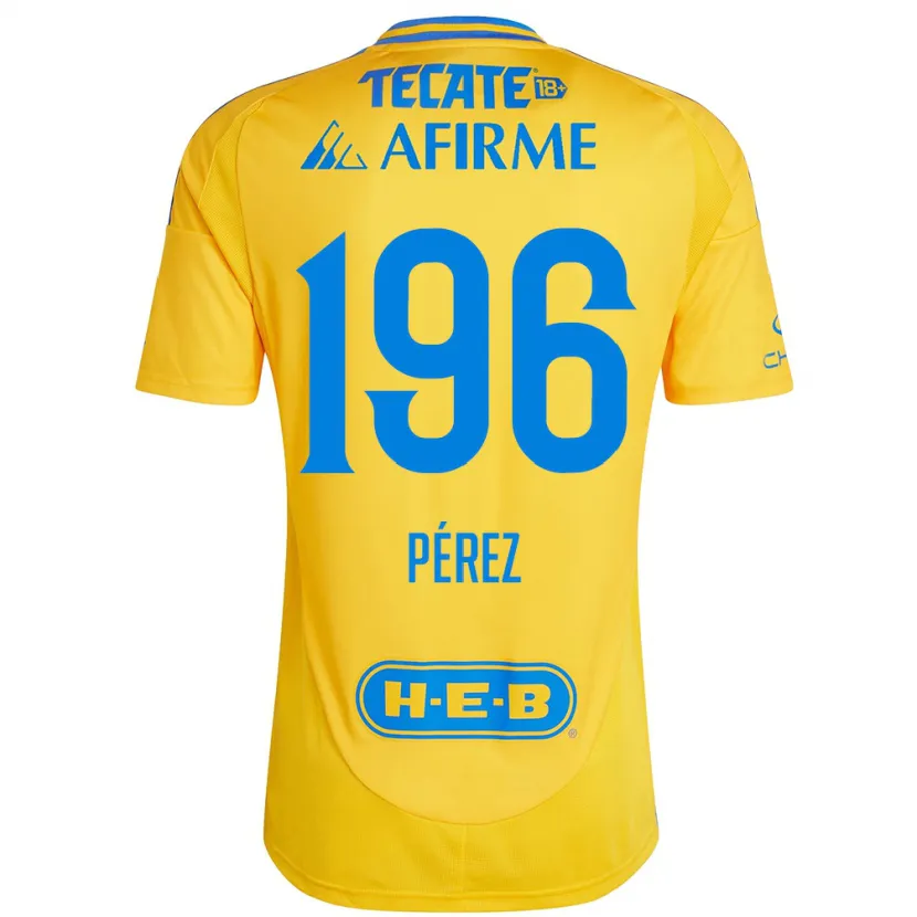 Danxen Niño Camiseta Axel Pérez #196 Oro Amarillo 1ª Equipación 2024/25 La Camisa