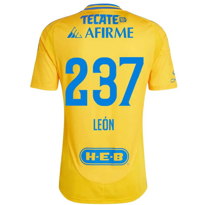 Danxen Niño Camiseta Gabriel León #237 Oro Amarillo 1ª Equipación 2024/25 La Camisa