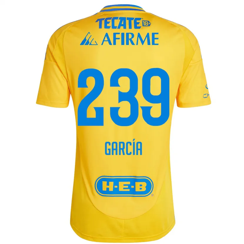 Danxen Niño Camiseta Diego García #239 Oro Amarillo 1ª Equipación 2024/25 La Camisa