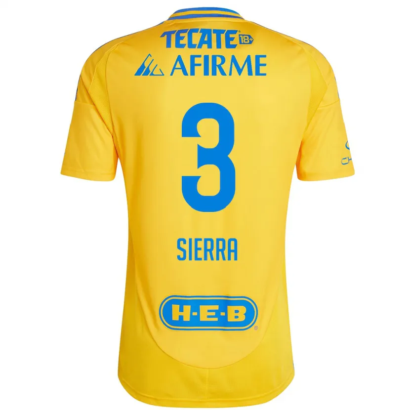 Danxen Niño Camiseta Bianca Sierra #3 Oro Amarillo 1ª Equipación 2024/25 La Camisa