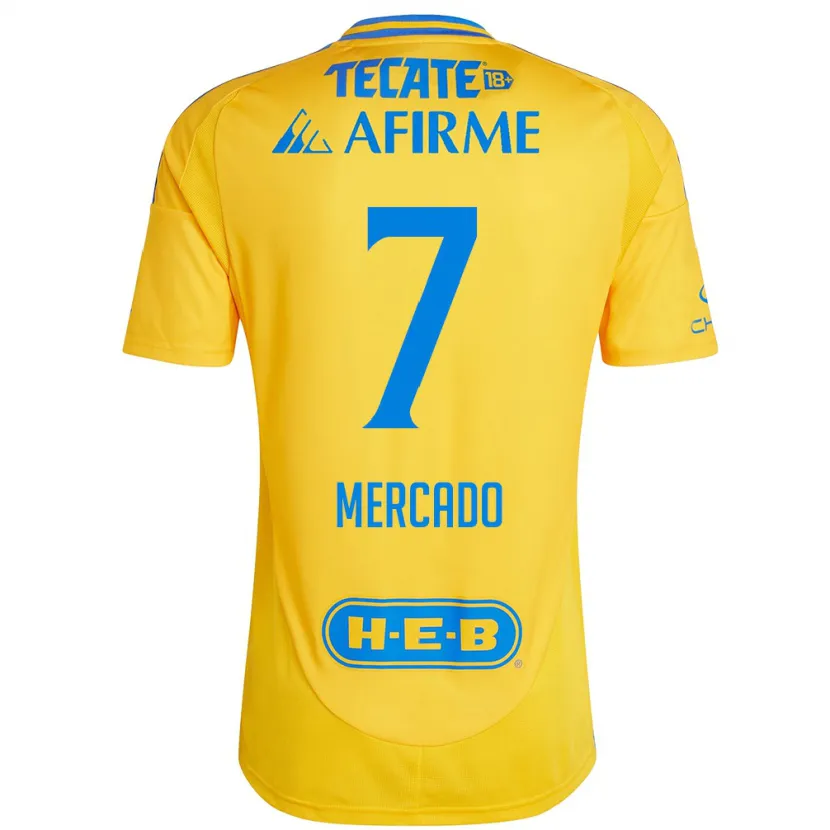 Danxen Niño Camiseta Liliana Mercado #7 Oro Amarillo 1ª Equipación 2024/25 La Camisa