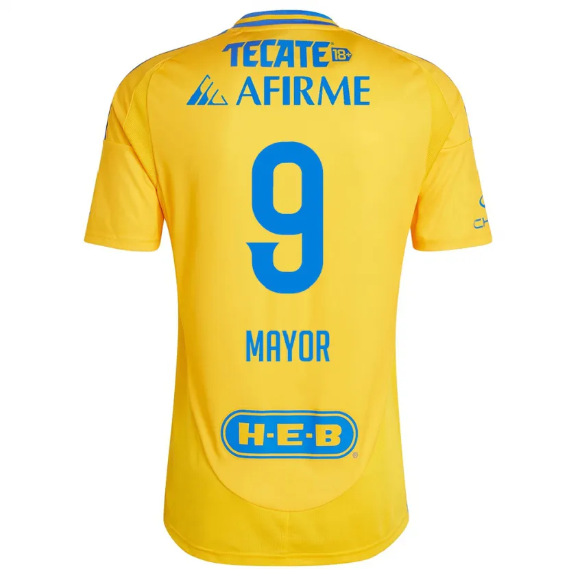 Danxen Niño Camiseta Stephany Mayor #9 Oro Amarillo 1ª Equipación 2024/25 La Camisa