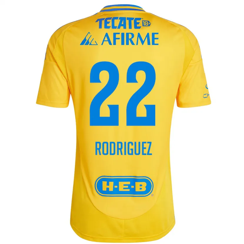 Danxen Niño Camiseta Anika Rodriguez #22 Oro Amarillo 1ª Equipación 2024/25 La Camisa