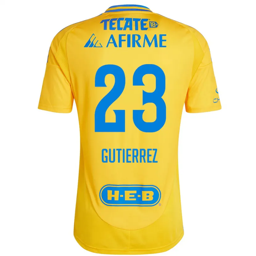 Danxen Niño Camiseta Jana Gutierrez #23 Oro Amarillo 1ª Equipación 2024/25 La Camisa