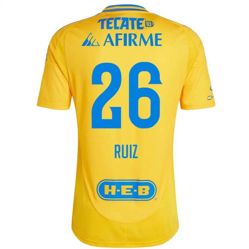 Danxen Niño Camiseta Michel Ruiz #26 Oro Amarillo 1ª Equipación 2024/25 La Camisa